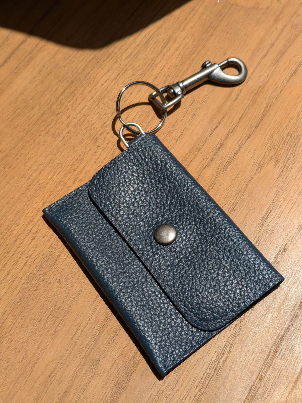 Kim White Keychain Wallet - Matte Leather