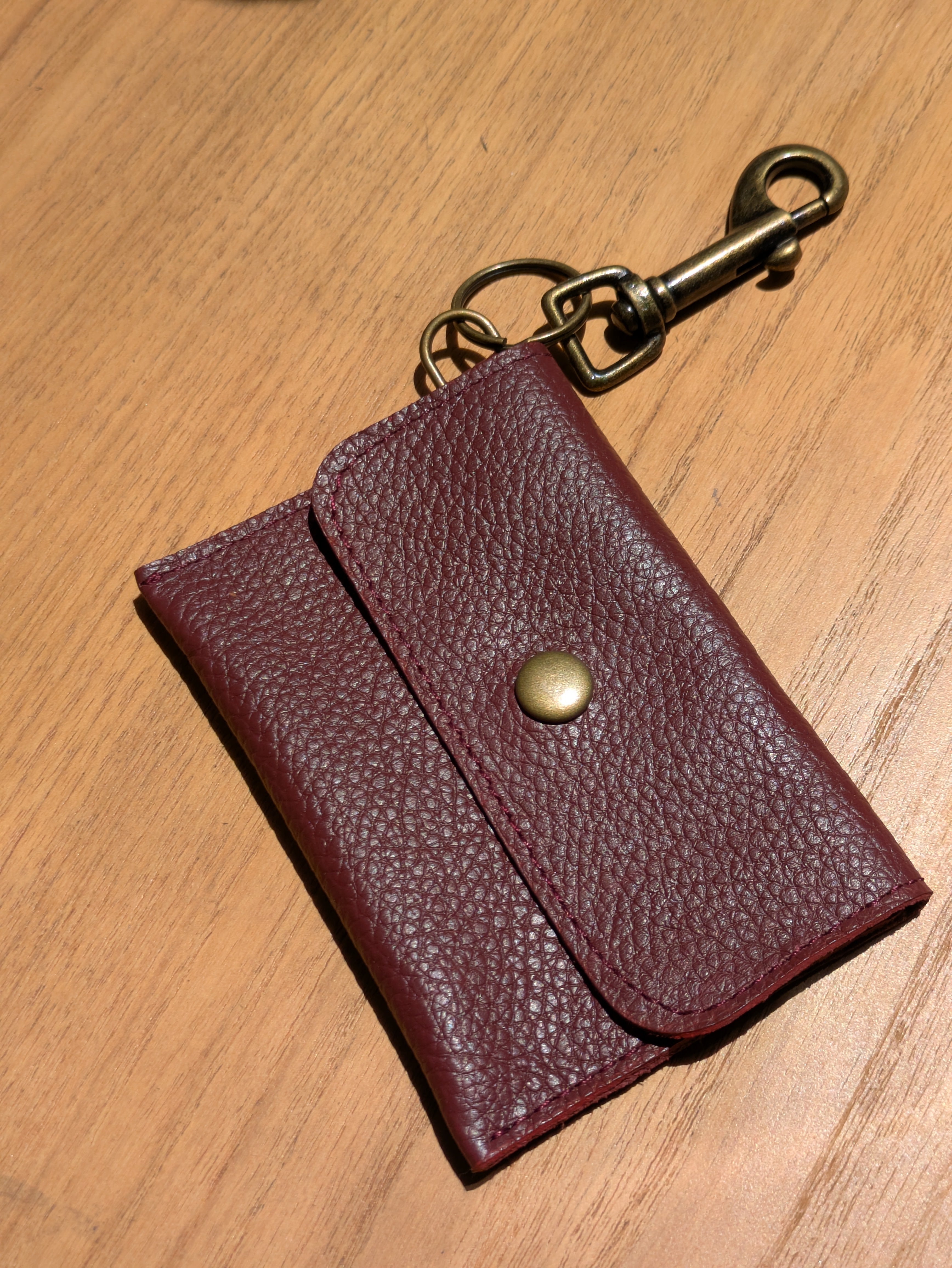 Kim White Keychain Wallet - Matte Leather