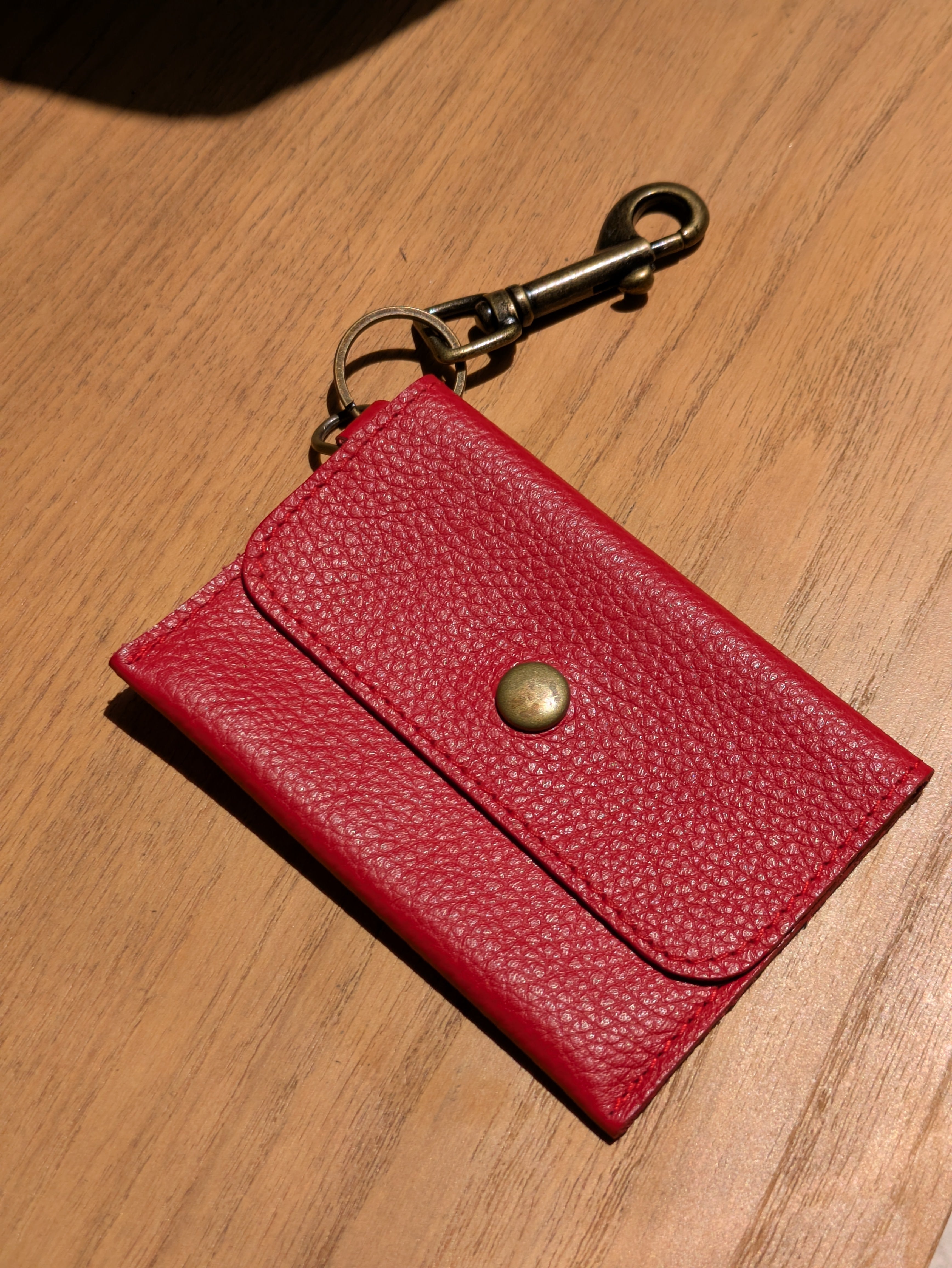 Kim White Keychain Wallet - Matte Leather