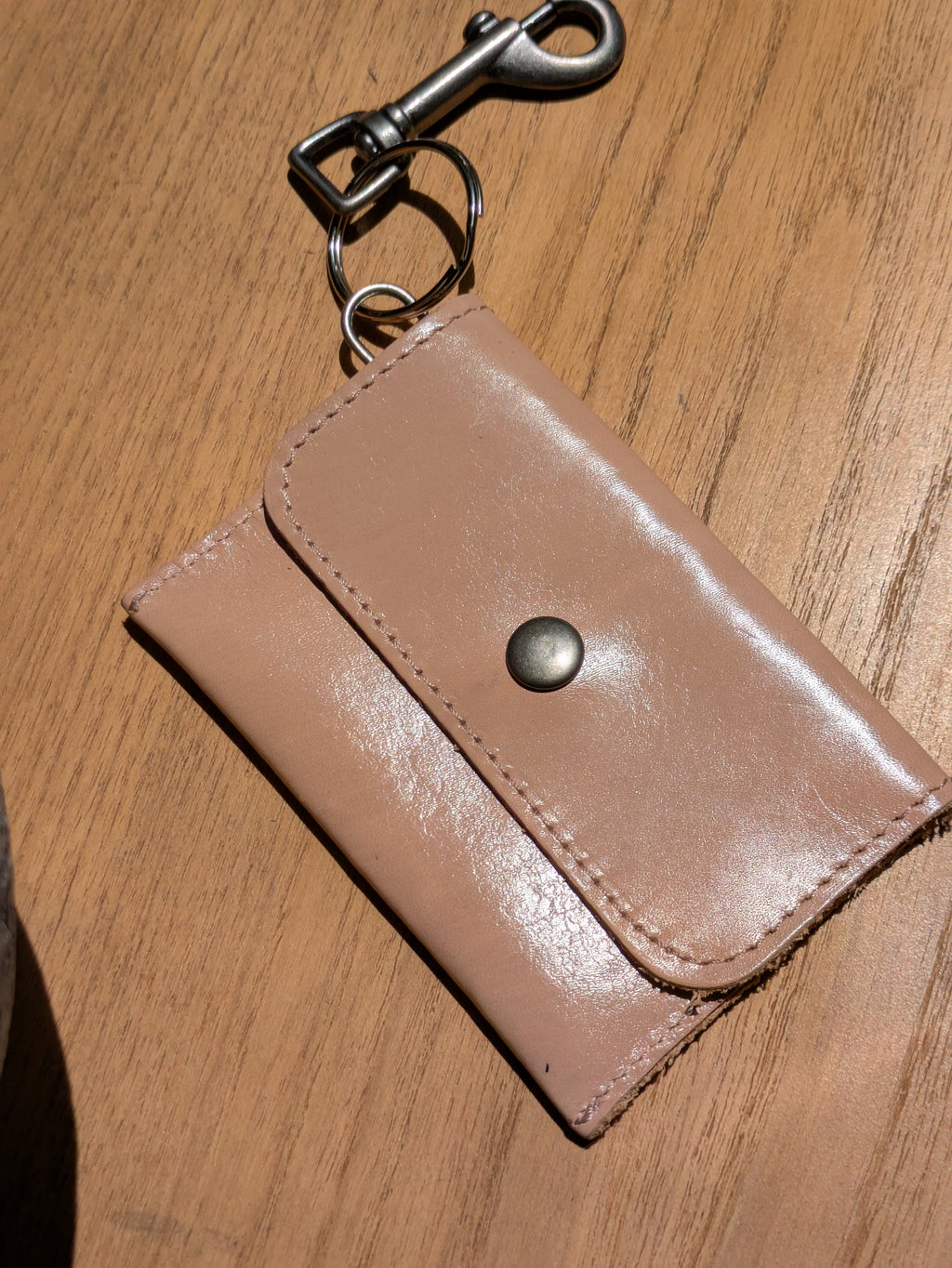 Kim White Keychain Wallet - Neutrals