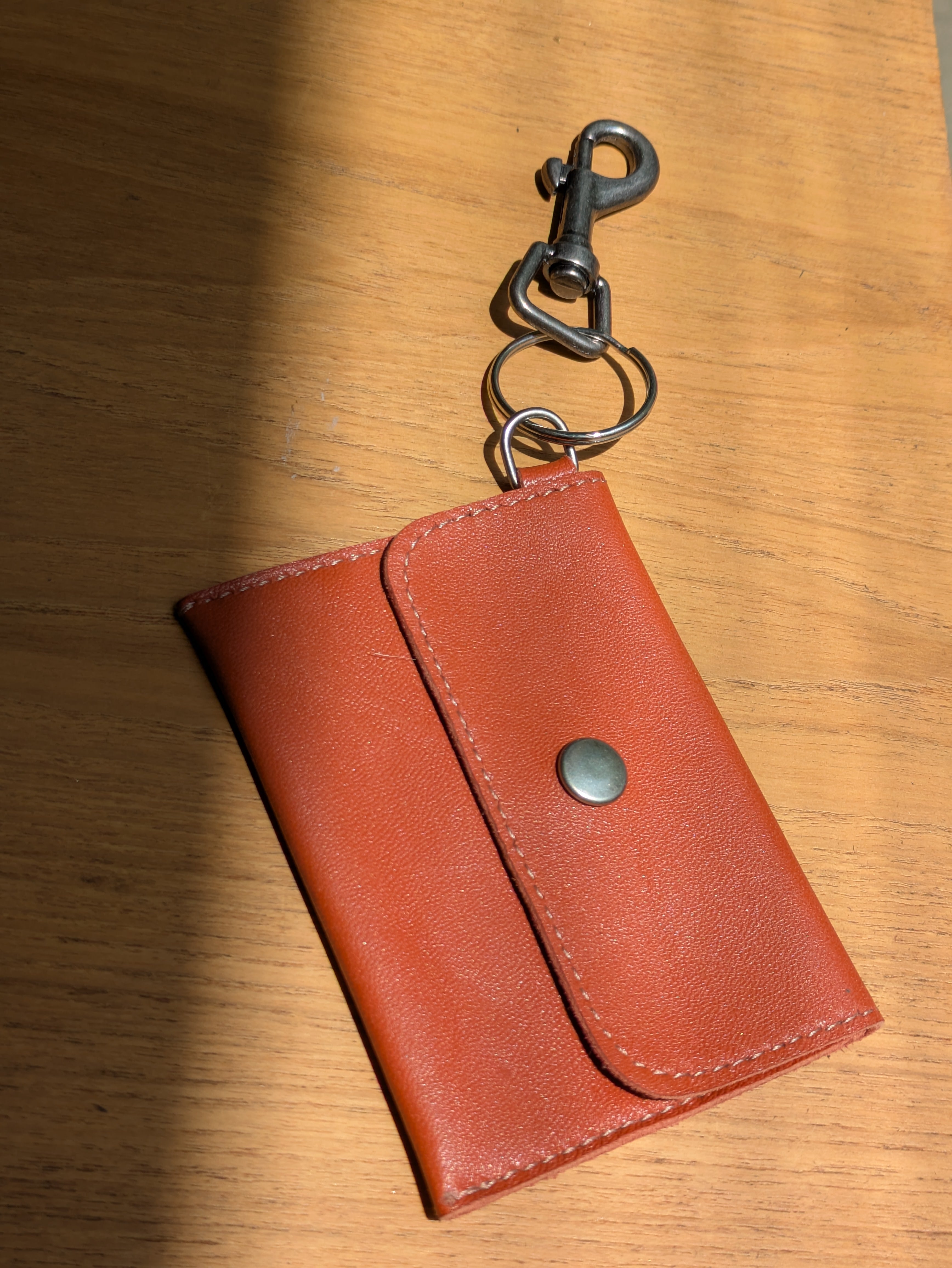 Kim White Keychain Wallet - Neutrals
