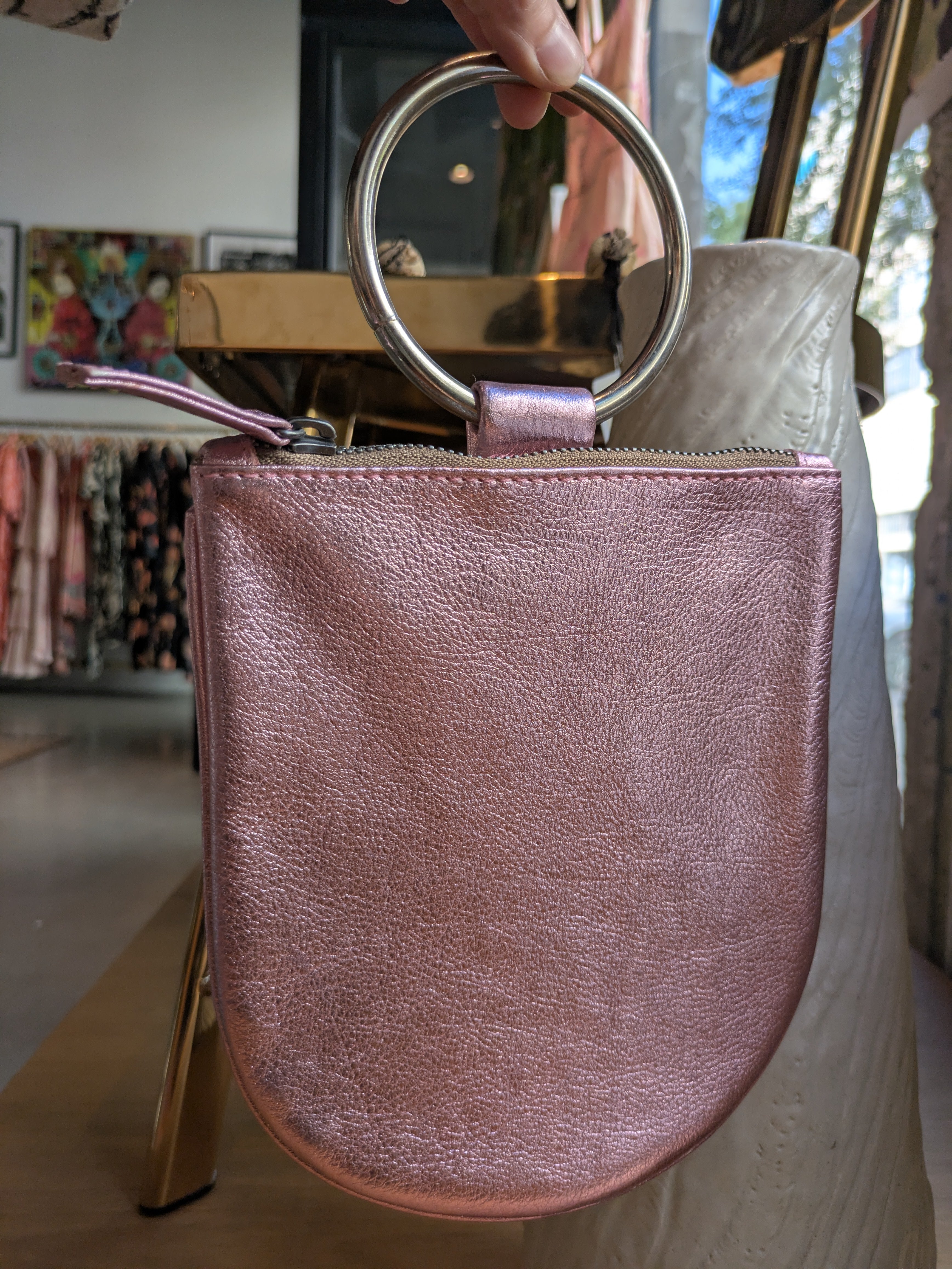 Kim White - Metallic Mini Ring Wristlet - Pinks