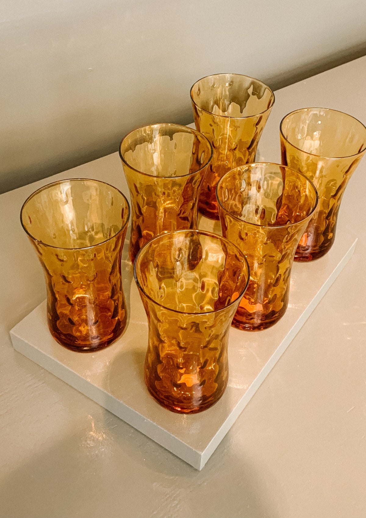 Amber Glass Cups ( Set of 6)