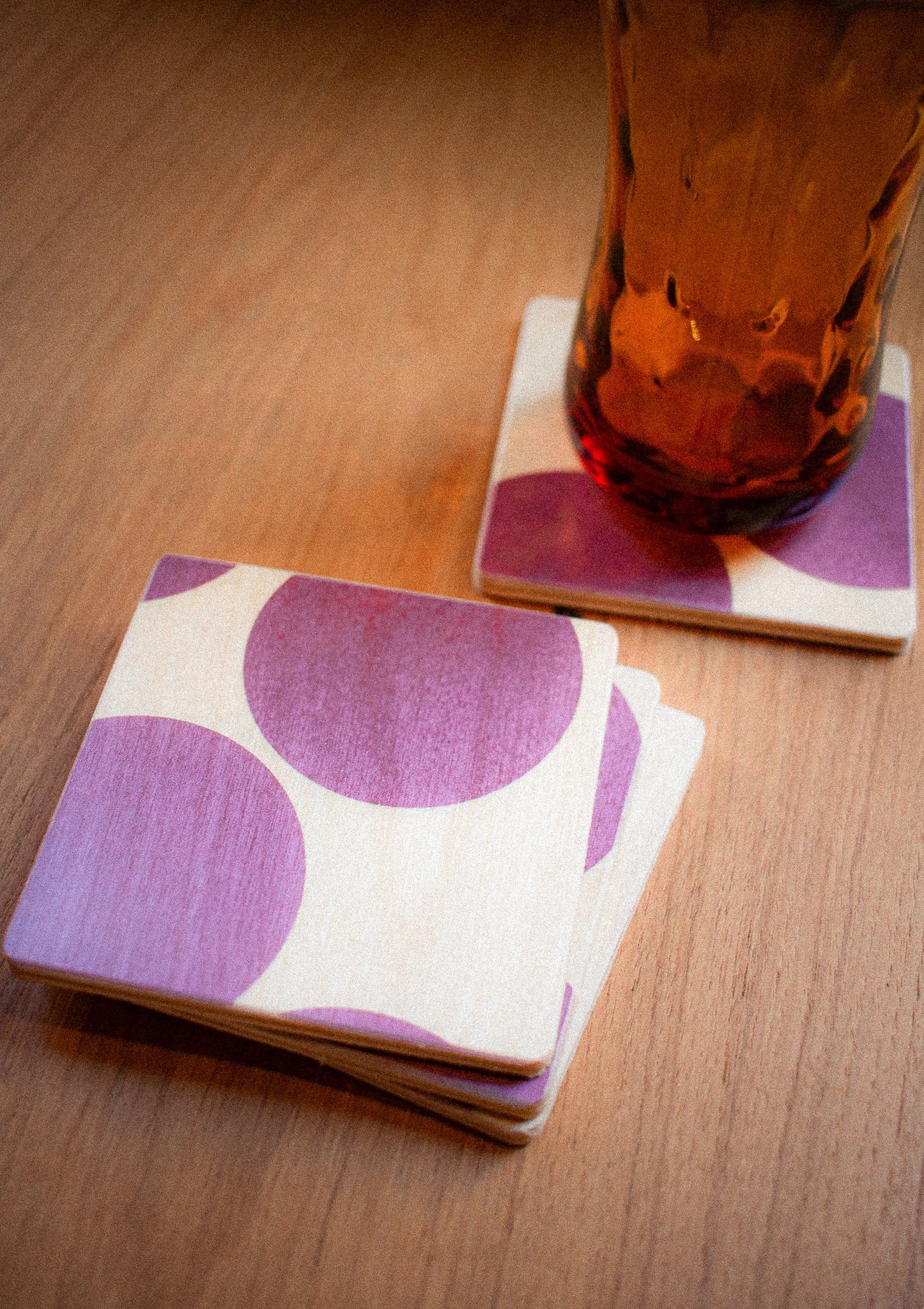 Lavender Dot Square Coasters