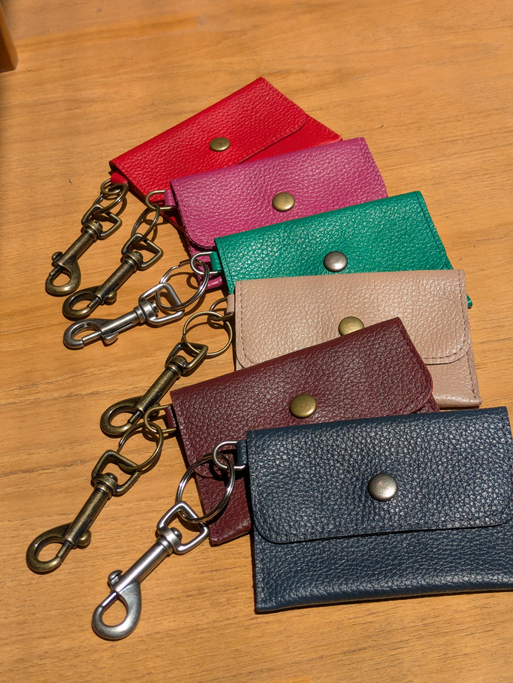 Kim White Keychain Wallet - Matte Leather