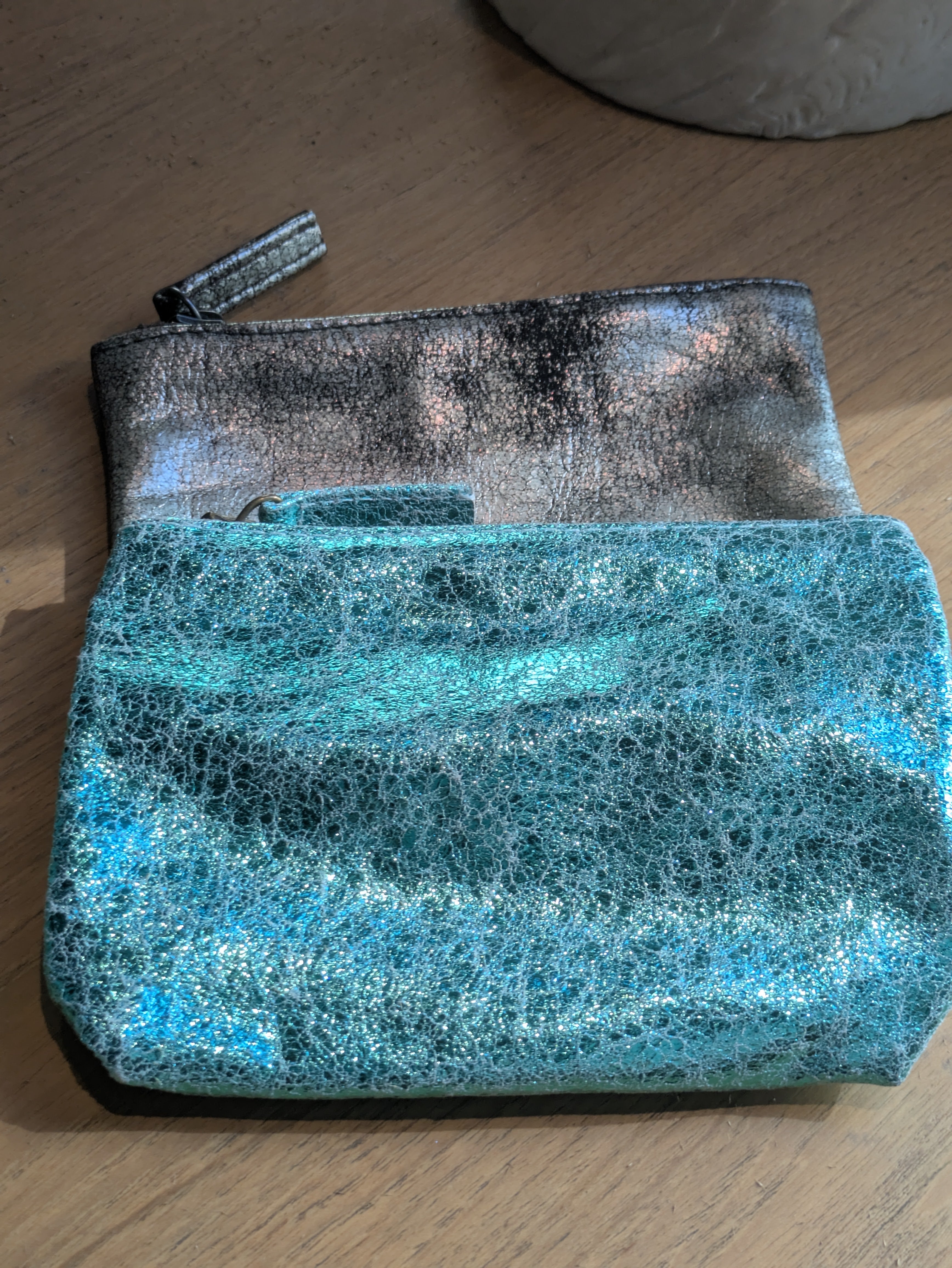 Kim White Small Cosmetic Bags - Metallic