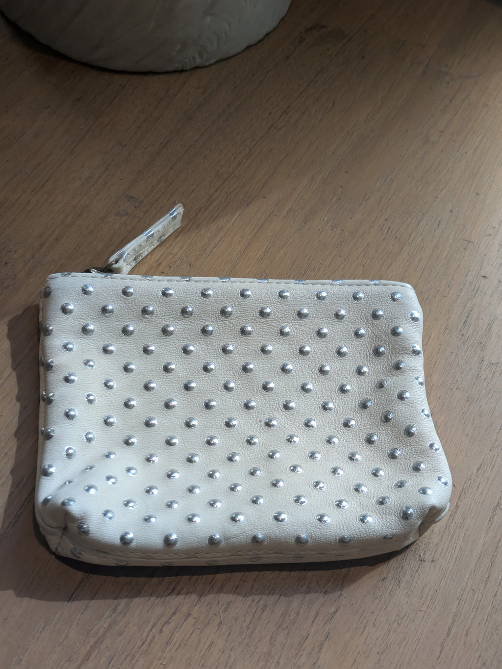 Kim White Small Cosmetic Bags - Leather